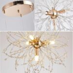 Crystal Firework Chandeliers,Modern Dandelion Starburst Ceiling Hanging Pendant ... - Image 5