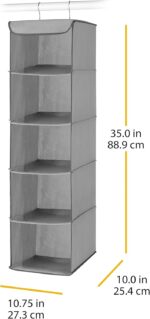 Whitmor 5 Section Closet Organizer - Hanging Shelves with Sturdy Metal Frame - Image 4