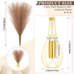 Otoolling 2 Pieces Hanging Plant Wall Decor with Artificial Pampas Grass Metal H... - Image 3