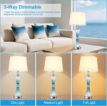 3-Way Dimmable Table Lamps, Blue Bedside Touch Lamp, 25.6’’ Bedroom Table Lamps ... - Image 6