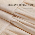 Farmhouse Shower Curtain with Ruffle Hem Linen Beige Shower Curtains for Bathroo... - Image 5