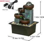 Small Indoor Water Fountain, Zen Meditation Waterfall Feature with Automatic Pum... - Image 3