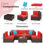 Shintenchi 6 Pieces Patio Furniture Sets Outdoor All-Weather Sectional Patio Sof... - Image 4