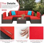 Shintenchi 6 Pieces Patio Furniture Sets Outdoor All-Weather Sectional Patio Sof... - Image 6