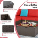 Shintenchi 6 Pieces Patio Furniture Sets Outdoor All-Weather Sectional Patio Sof... - Image 7