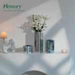 Silver Rectangle Glass Vases for Decor: Hewory Tall Crushed Diamond Mirror Vase ... - Image 5