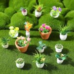 IMIKEYA Miniature Dollhouse Plant Flowers: 15pcs Mini Dollhouse Potted Plants Ar... - Image 3