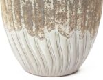 LuxenHome 14" Dia Round Pots for Plants, Large Ceramic Outdoor Plant Pot with Dr... - Image 5