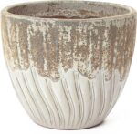 LuxenHome 14" Dia Round Pots for Plants, Large Ceramic Outdoor Plant Pot with Dr... - Image 9