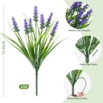 16 Bundles Artificial Plants Outdoor, UV Resistant Fake Lavender & Monkey Grass,... - Image 4