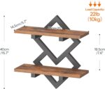 HOOBRO 15" Floating Shelves for Wall, Set of 2 Wall shelf, 2-Tier Hanging Shelve... - Image 3