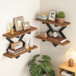 HOOBRO 15" Floating Shelves for Wall, Set of 2 Wall shelf, 2-Tier Hanging Shelve... - Image 8