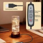 Dimmable Crystal Night Light,Small Bedside Lamp,Nightlight with Timer,Room Decor... - Image 3