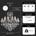 50" Extra Large Maria Theresa Empire Crystal Chandelier, 24-Light 3-Tier Grand F... - Image 4