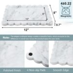 Real Natural Scalloped Marble Tray for Bathroom, Vanity, Kitchen and Desktop, De... - Image 3