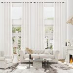 132 Inch Extra Long Linen Curtains for Ceiling to Floor Living Room Grommet Top ... - Image 3