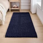 Disolla Navy Blue Bathroom Rug 24x44 Inch - Thick Chenille Bath Mat, Large Shagg... - Image 6
