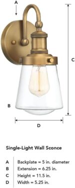 DESIGNERS FOUNTAIN Taylor 1-Light Wall Sconce, Satin Bronze, 69501-SB - Image 3