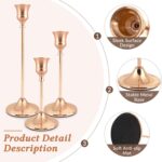 Candle Holders, Set of 3 Rose Gold Iron Candle Stands - Goblet Shape, Vintage Mo... - Image 4
