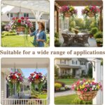 EIMQUVW 2 Pack Hanging Planters with Coconut Liner Metal Outdoor Hanging Baskets... - Image 4