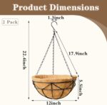 EIMQUVW 2 Pack Hanging Planters with Coconut Liner Metal Outdoor Hanging Baskets... - Image 5