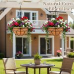 EIMQUVW 2 Pack Hanging Planters with Coconut Liner Metal Outdoor Hanging Baskets... - Image 8