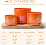 EFISPSS Ceramic Plant Pots,4+5+6 Inch Ceramic Indoor Pots for Plants with Draina... - Image 3