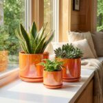 EFISPSS Ceramic Plant Pots,4+5+6 Inch Ceramic Indoor Pots for Plants with Draina... - Image 4