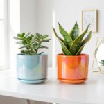 EFISPSS Ceramic Plant Pots,4+5+6 Inch Ceramic Indoor Pots for Plants with Draina... - Image 6