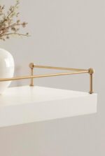 Kate and Laurel Havina Modern Natural Floating Shelves with Rail, Set of 2, 24 x... - Image 5