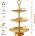 3 Tier Gold Metal Cupcake Stand Holder,Stainless Steel Cup Cake Stand Tower with... - Image 3