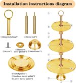 3 Tier Gold Metal Cupcake Stand Holder,Stainless Steel Cup Cake Stand Tower with... - Image 4