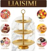 3 Tier Gold Metal Cupcake Stand Holder,Stainless Steel Cup Cake Stand Tower with... - Image 5