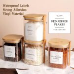 CZZGSM Set of 4 Square Glass Jar with Bamboo Lids and Spoons – Airtight 27 oz Bo... - Image 4
