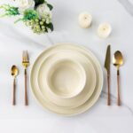 AmorArc Stoneware Dinnerware Sets for 4,Round Reactive Glaze Ceramic Plates and ... - Image 3