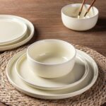 AmorArc Stoneware Dinnerware Sets for 4,Round Reactive Glaze Ceramic Plates and ... - Image 5