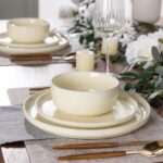 AmorArc Stoneware Dinnerware Sets for 4,Round Reactive Glaze Ceramic Plates and ... - Image 8