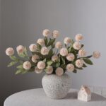 VIERENA 12 Pcs Faux Silk Pompon Mum Artificial Flowers for Vase -27", Bulk Fake ... - Image 8