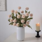 VIERENA 12 Pcs Faux Silk Pompon Mum Artificial Flowers for Vase -27", Bulk Fake ... - Image 9