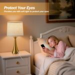 Touch Lamp for Living Room Bedroom, 21" Table Lamps Set of 2 with USB C+A Ports,... - Image 6