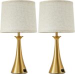 Touch Lamp for Living Room Bedroom, 21" Table Lamps Set of 2 with USB C+A Ports,... - Image 8