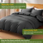 MR&HM Silky Cooling Duvet Cover Queen Size for Hot Sleepers 90"x90", Breathable ... - Image 3