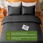 MR&HM Silky Cooling Duvet Cover Queen Size for Hot Sleepers 90"x90", Breathable ... - Image 4