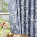 FMFUNCTEX 100% Blackout Floral Curtains for Bedroom, Blue Curtains 84 inches Lon... - Image 6
