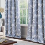 FMFUNCTEX 100% Blackout Floral Curtains for Bedroom, Blue Curtains 84 inches Lon... - Image 8