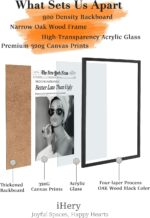 iHery Premium Natural Black OAK Wood 12x16in Audrey Hepburn Trendy Framed Wall A... - Image 4