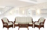 Rattan Wicker Natural ECO Handmade Design Alexa Living Armchair w/Ottoman Dark W... - Image 4