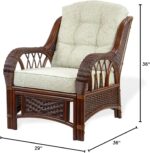 Rattan Wicker Natural ECO Handmade Design Alexa Living Armchair w/Ottoman Dark W... - Image 5