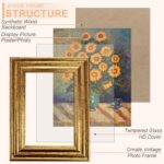 KTKDE 8x10 Picture Frame Set of 4, Ornate Vintage Gold Photo Frames with Real Gl... - Image 3
