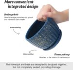 STHIE 4/5/6 Inches Ceramic Plant Pots with Drainage Holes and Saucers, Round Flo... - Image 3